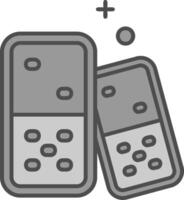 Domino Line Filled Greyscale Icon vector