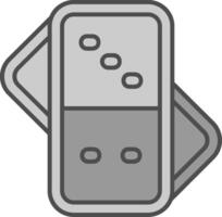 Domino Line Filled Greyscale Icon vector