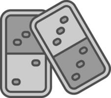 Domino Line Filled Greyscale Icon vector