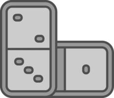 dominó línea lleno escala de grises icono vector