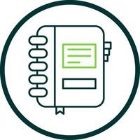 Notebook Line Circle Icon vector