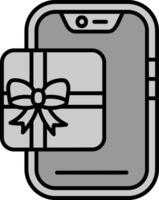 Gift Line Filled Greyscale Icon vector