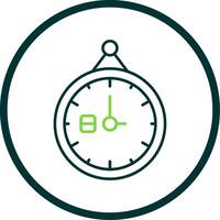 Clock Line Circle Icon vector