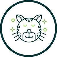 Relieved Line Circle Icon vector
