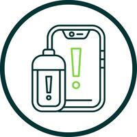 Battery Line Circle Icon vector