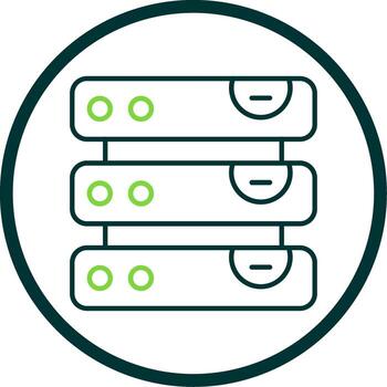 base de datos línea circulo icono vector