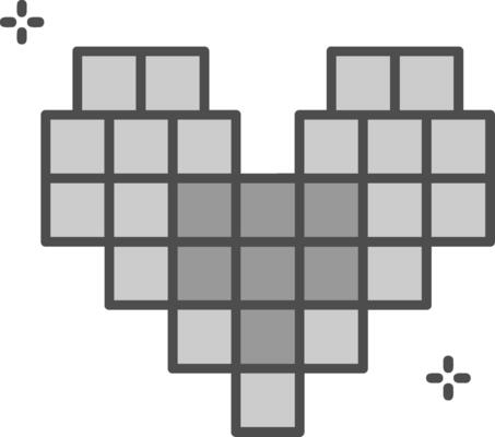 Pixels Line Filled Greyscale Icon