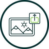 Export Line Circle Icon vector
