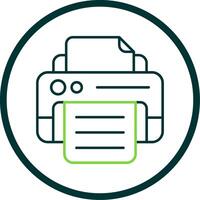 Print Line Circle Icon vector