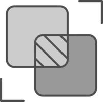 Intersect Line Filled Greyscale Icon vector