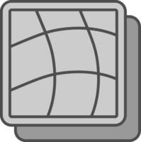 Warp Line Filled Greyscale Icon vector