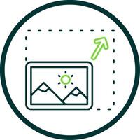 Resize Line Circle Icon vector