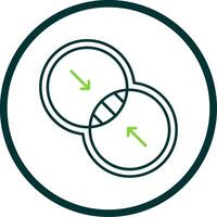 Combine Line Circle Icon vector