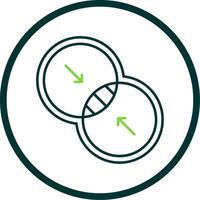 Combine Line Circle Icon vector