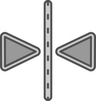 Flip Line Filled Greyscale Icon vector