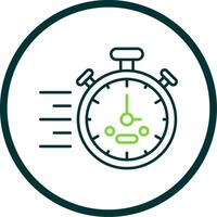 Stopwatch Line Circle Icon vector