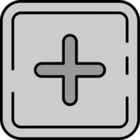 Plus Line Filled Greyscale Icon vector