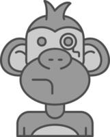 Monocle Line Filled Greyscale Icon vector