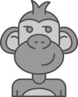 Smirking Line Filled Greyscale Icon vector