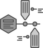 Timeline Line Filled Greyscale Icon vector