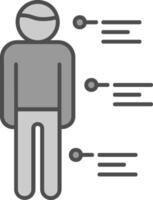 Person Line Filled Greyscale Icon vector