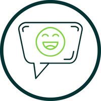 Happy Line Circle Icon vector