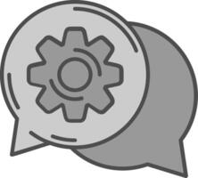 Gear Line Filled Greyscale Icon vector