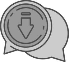 Downloading Line Filled Greyscale Icon vector