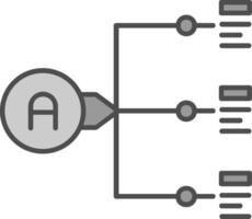 Relation Line Filled Greyscale Icon vector