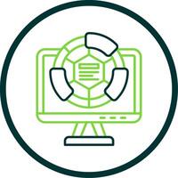 Computer Line Circle Icon vector