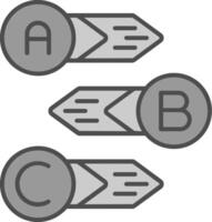 Diagram Line Filled Greyscale Icon vector