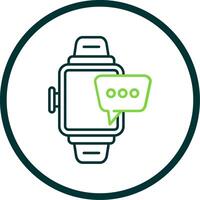 reloj inteligente línea circulo icono vector