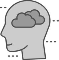 Cloud Line Filled Greyscale Icon vector