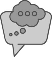 Thinking Line Filled Greyscale Icon vector