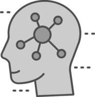 Psychology Line Filled Greyscale Icon vector