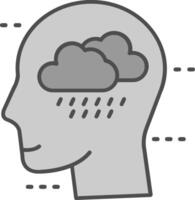 Depression Line Filled Greyscale Icon vector