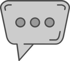 Message Line Filled Greyscale Icon vector