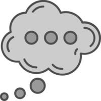 Cloud Line Filled Greyscale Icon vector