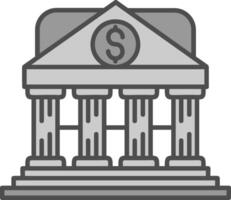 Bank Line Filled Greyscale Icon vector