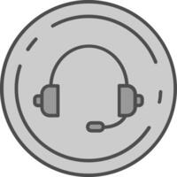 Music Line Filled Greyscale Icon vector