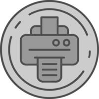 print Line Filled Greyscale Icon vector