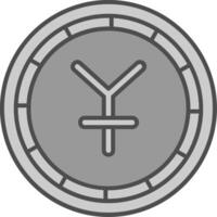 Yen Line Filled Greyscale Icon vector