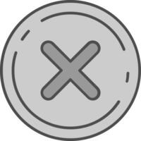 Cancel Line Filled Greyscale Icon vector