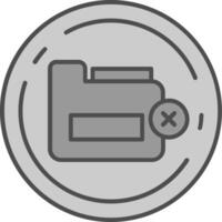 Delete Line Filled Greyscale Icon vector