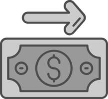 Payment Line Filled Greyscale Icon vector