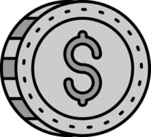 Dollar Line Filled Greyscale Icon vector