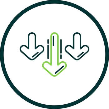 Decrease Line Circle Icon vector