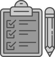 Exam Line Filled Greyscale Icon vector