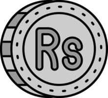 Rupee Line Filled Greyscale Icon vector