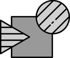 Intersect Line Filled Greyscale Icon vector